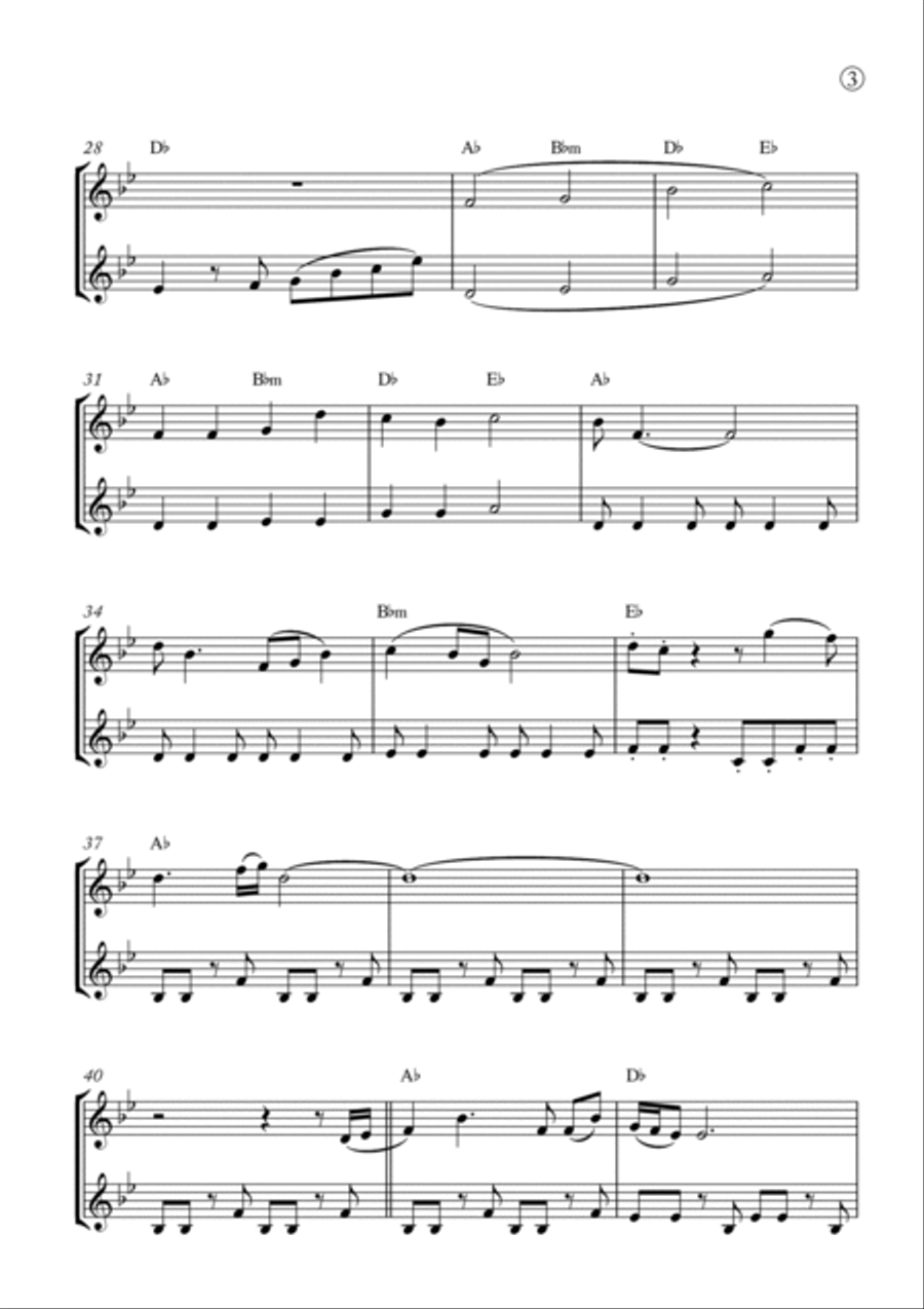 My Girl Trumpet Duet scores gallery preview page 3