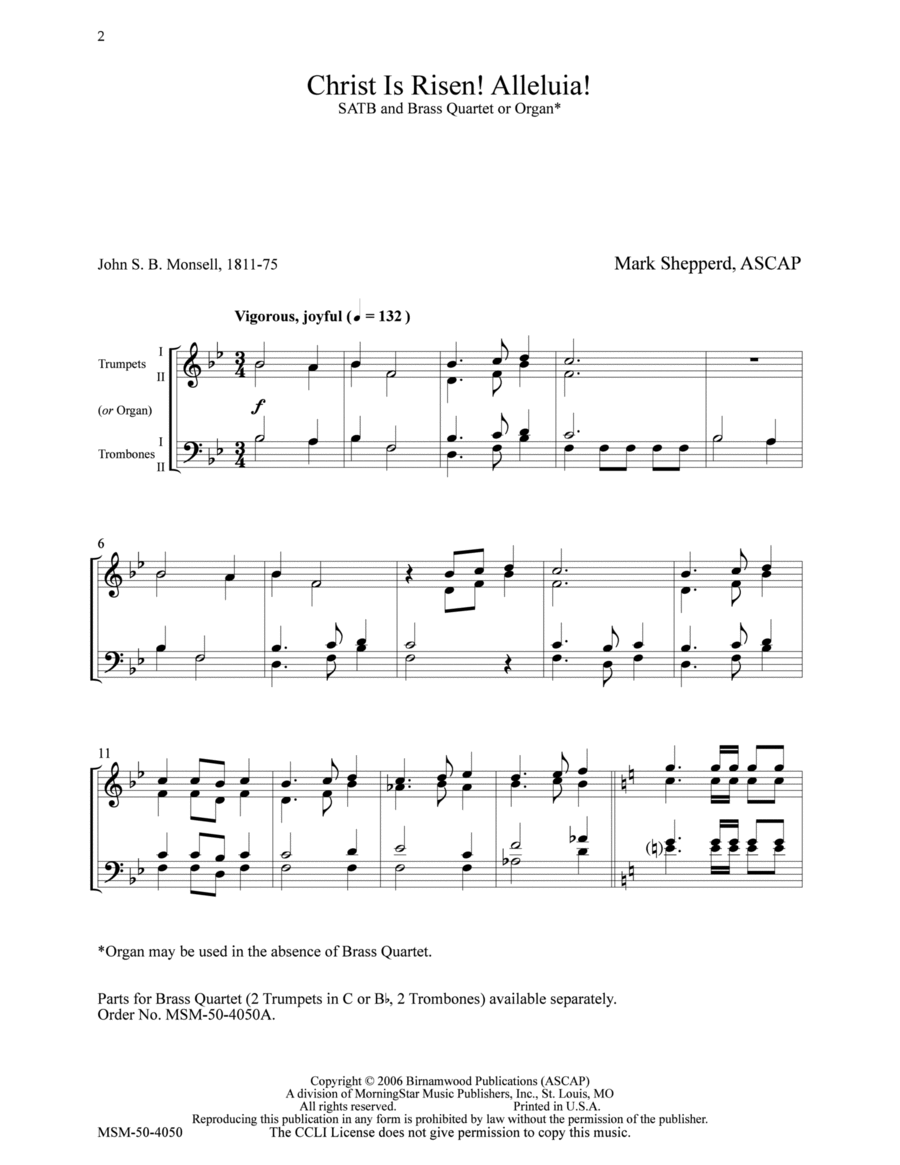 Christ Is Risen! Alleluia! 4-Part scores gallery preview page 1
