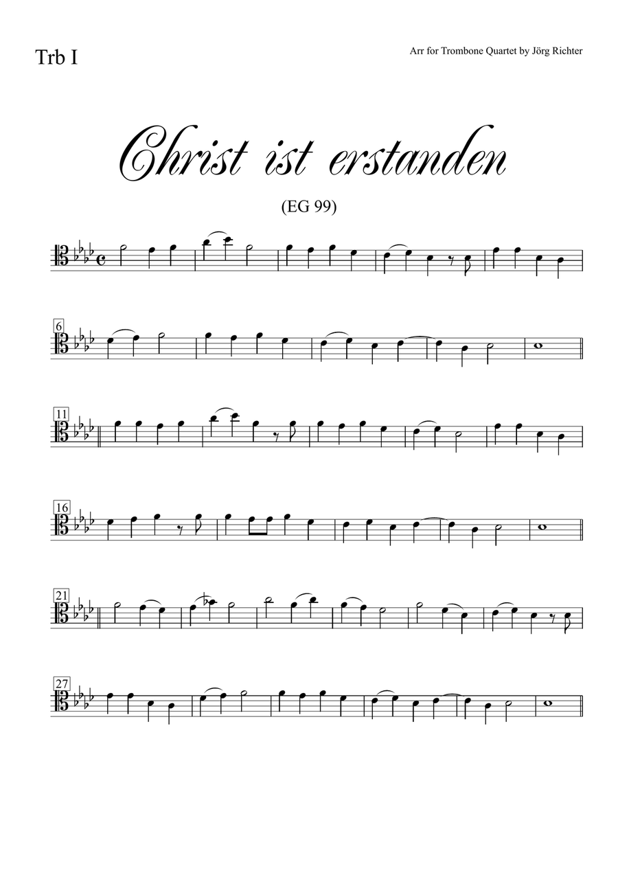 Jesus Christ is risen! (Christ ist erstanden) for Trombone Quartet Brass Quartet scores gallery preview page 4