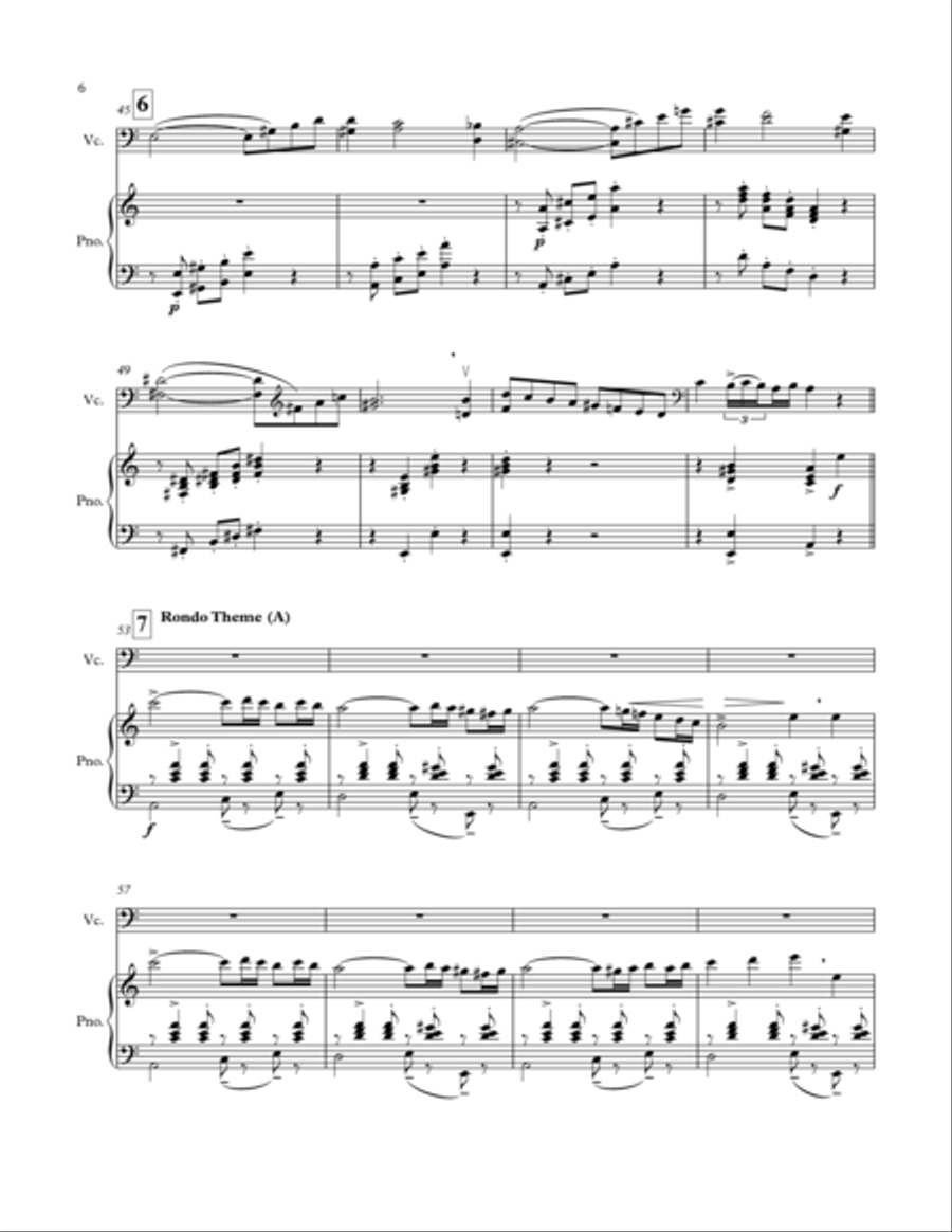 Rondo in A minor for Cello and Orchestra (Cello and Piano Reduction) Piano scores gallery preview page 6