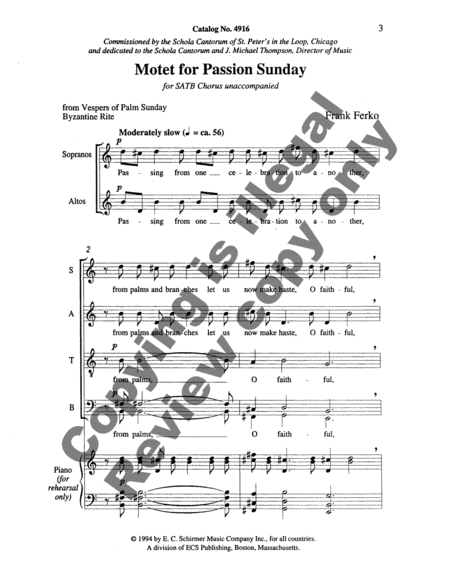 Motet for Passion Sunday