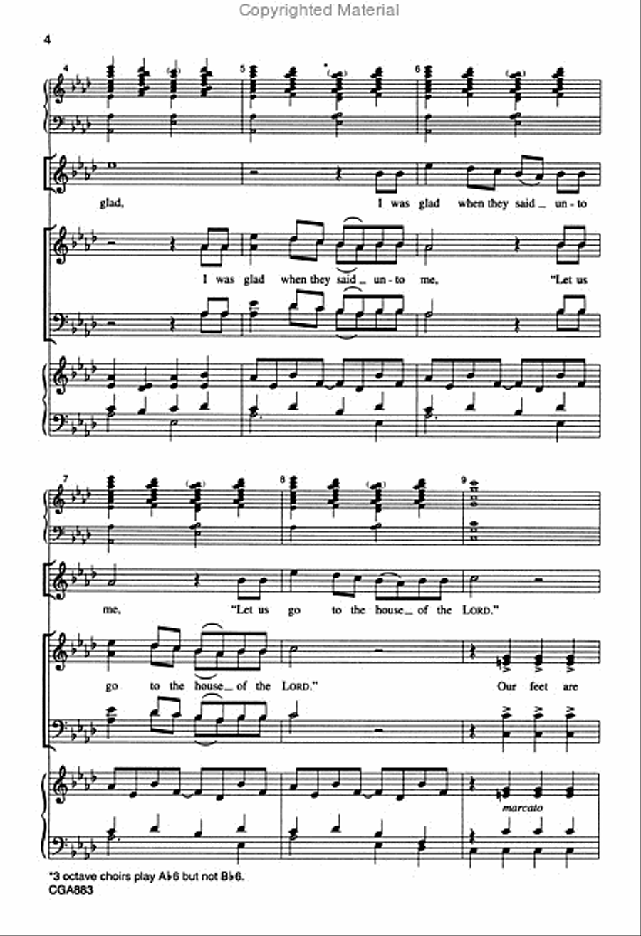 I Was Glad (Choral Score) Choir scores gallery preview page 3