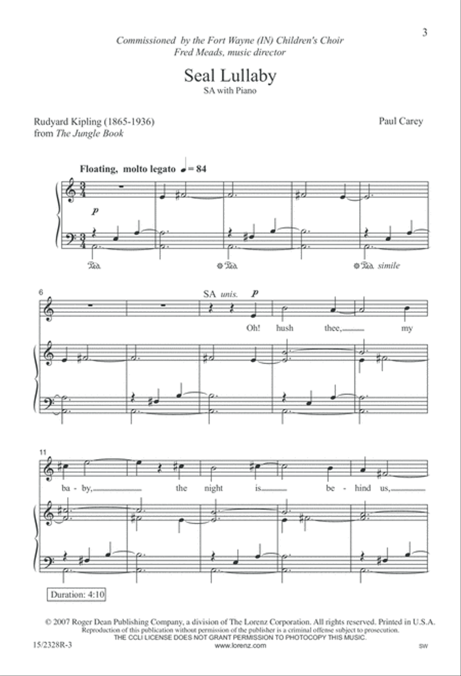 Seal Lullaby SA scores gallery preview page 4