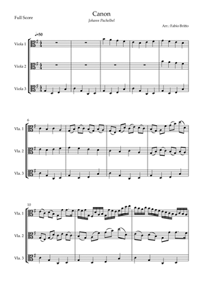 Canon - Johann Pachelbel (Wedding/Reduced Version) for Viola Trio