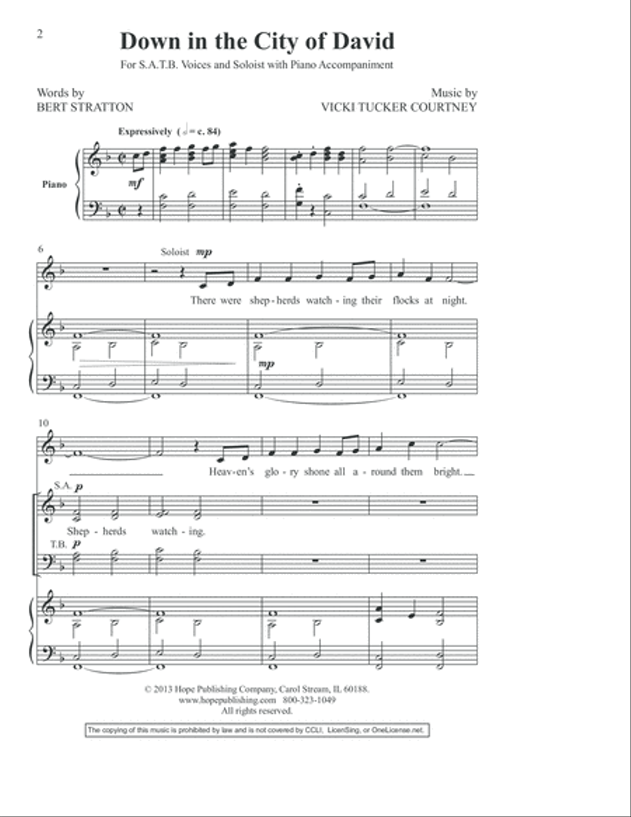 Down in the City of David 4-Part scores gallery preview page 3