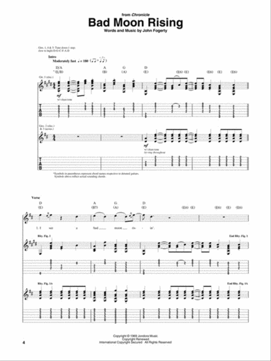 Best of Creedence Clearwater Revival Electric Guitar scores gallery preview page 3