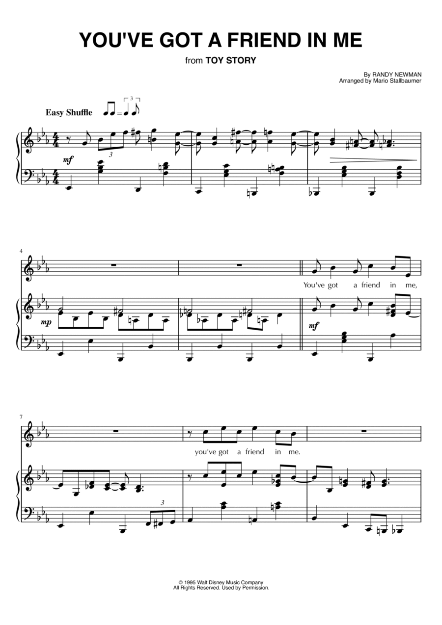 You've Got A Friend In Me Piano, Vocal, Guitar scores gallery preview page 1