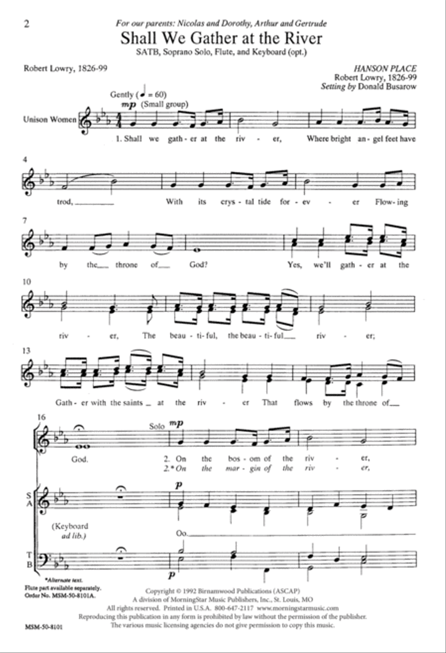 Shall We Gather at the River 4-Part scores gallery preview page 2