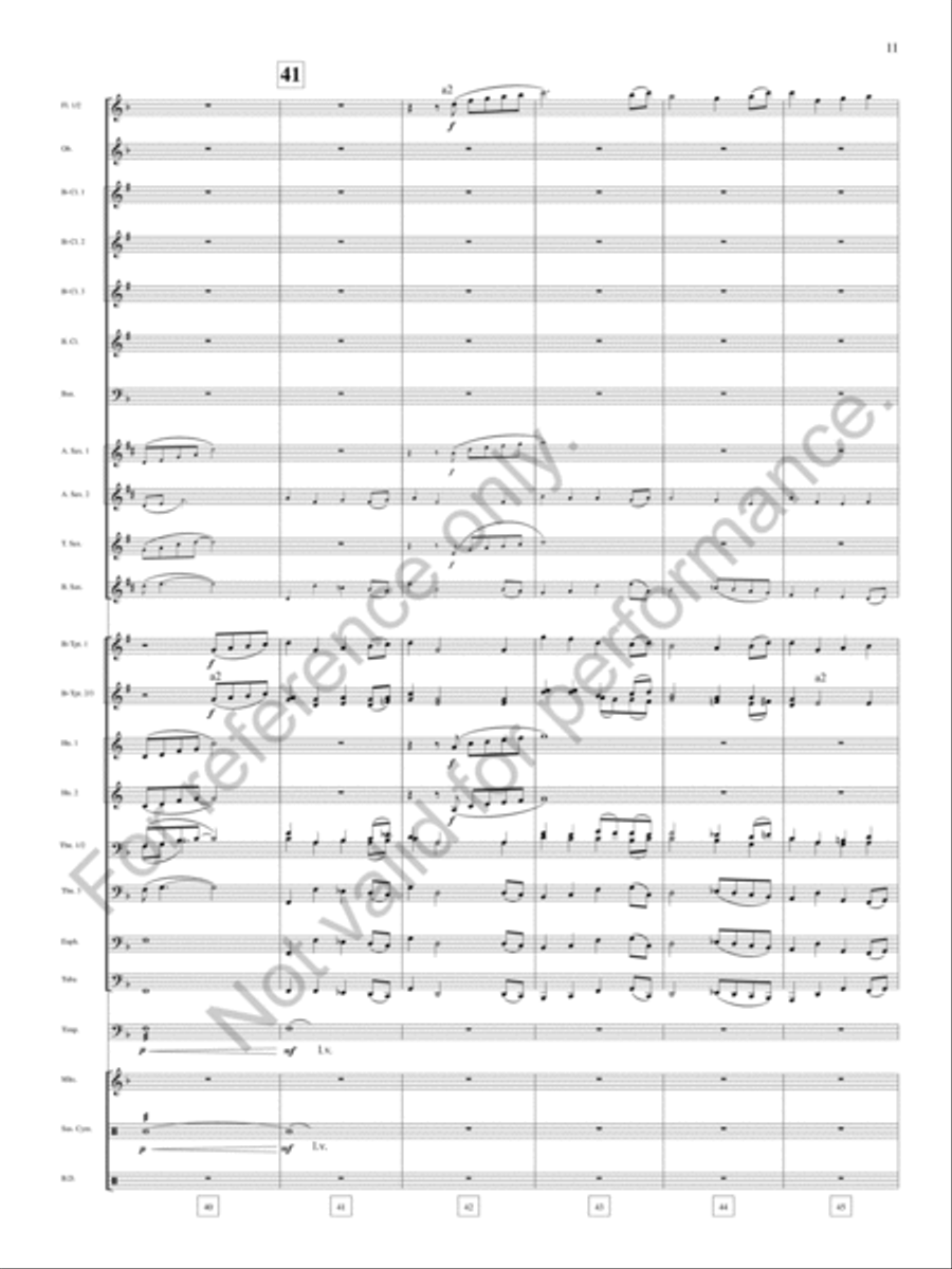 Leaves That Descend To No Drum Concert Band scores gallery preview page 12
