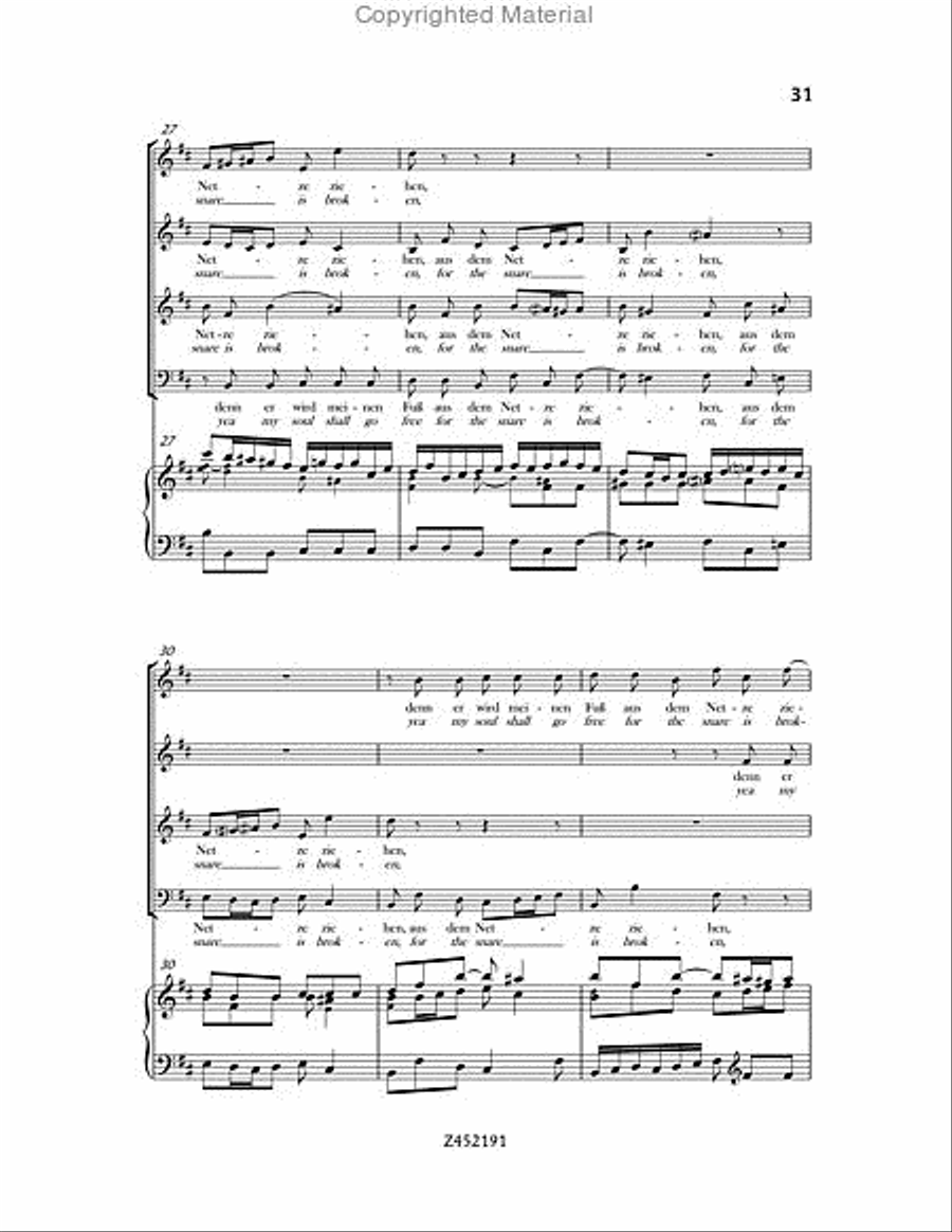 Nach dir, Herr, Verlanget Mich, BWV 150 Choir scores gallery preview page 31