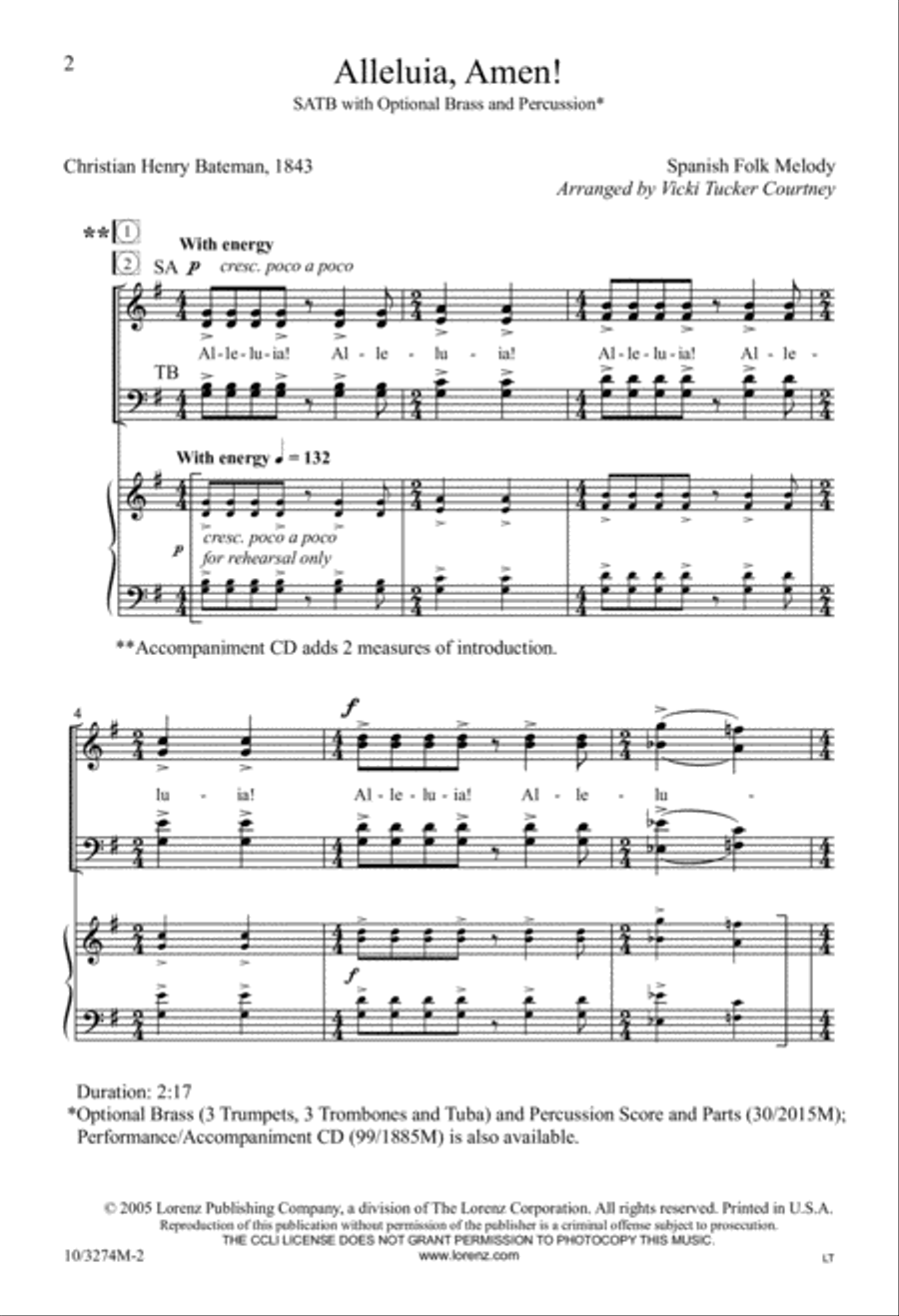 Alleluia, Amen! 4-Part scores gallery preview page 2
