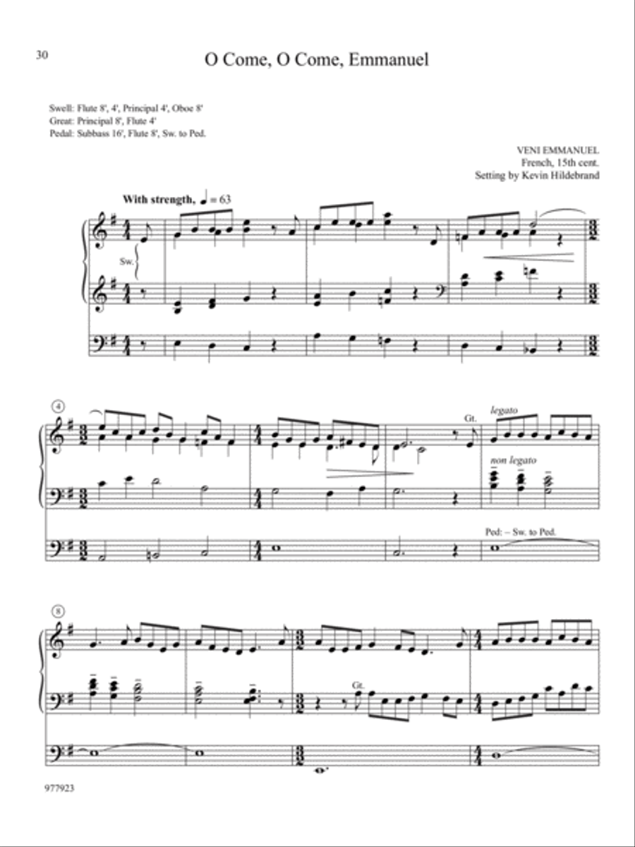Hosanna, Praise, and Glory: Fourteen Easy Organ Preludes for Advent Organ scores gallery preview page 13
