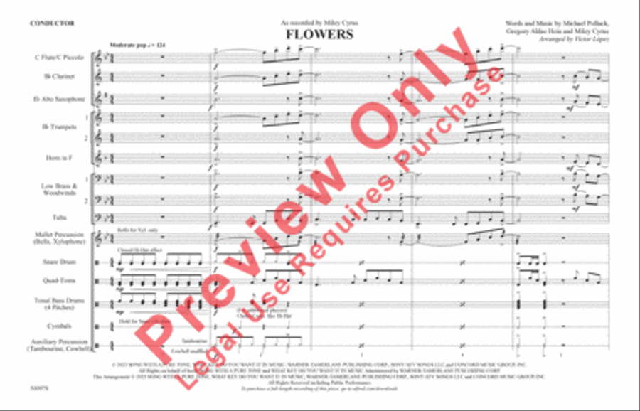 Flowers Flowers Marching Band scores gallery preview page 2