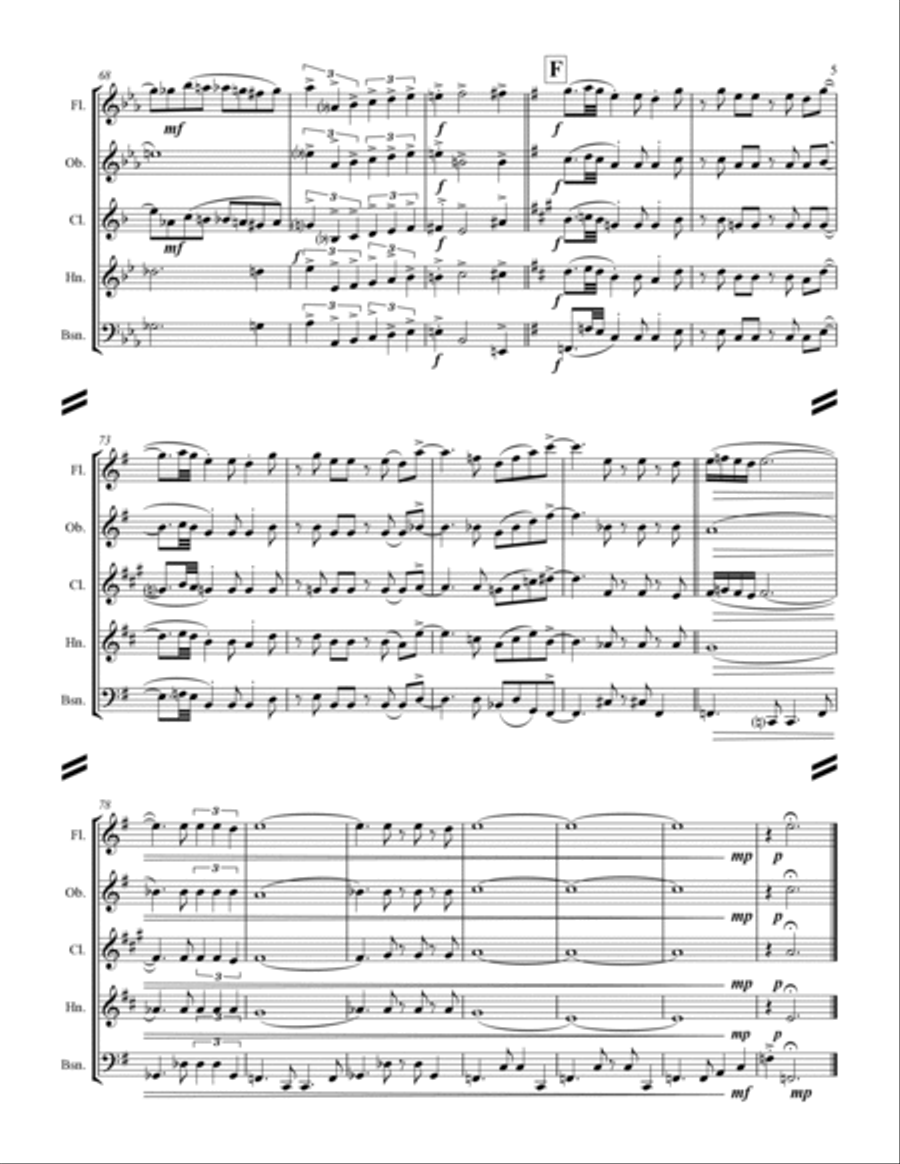 The Girl From Ipanema (Garota De Ipanema) Woodwind Quintet scores gallery preview page 6