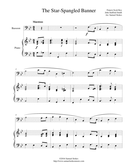 The Star-Spangled Banner - for bassoon and piano image number null