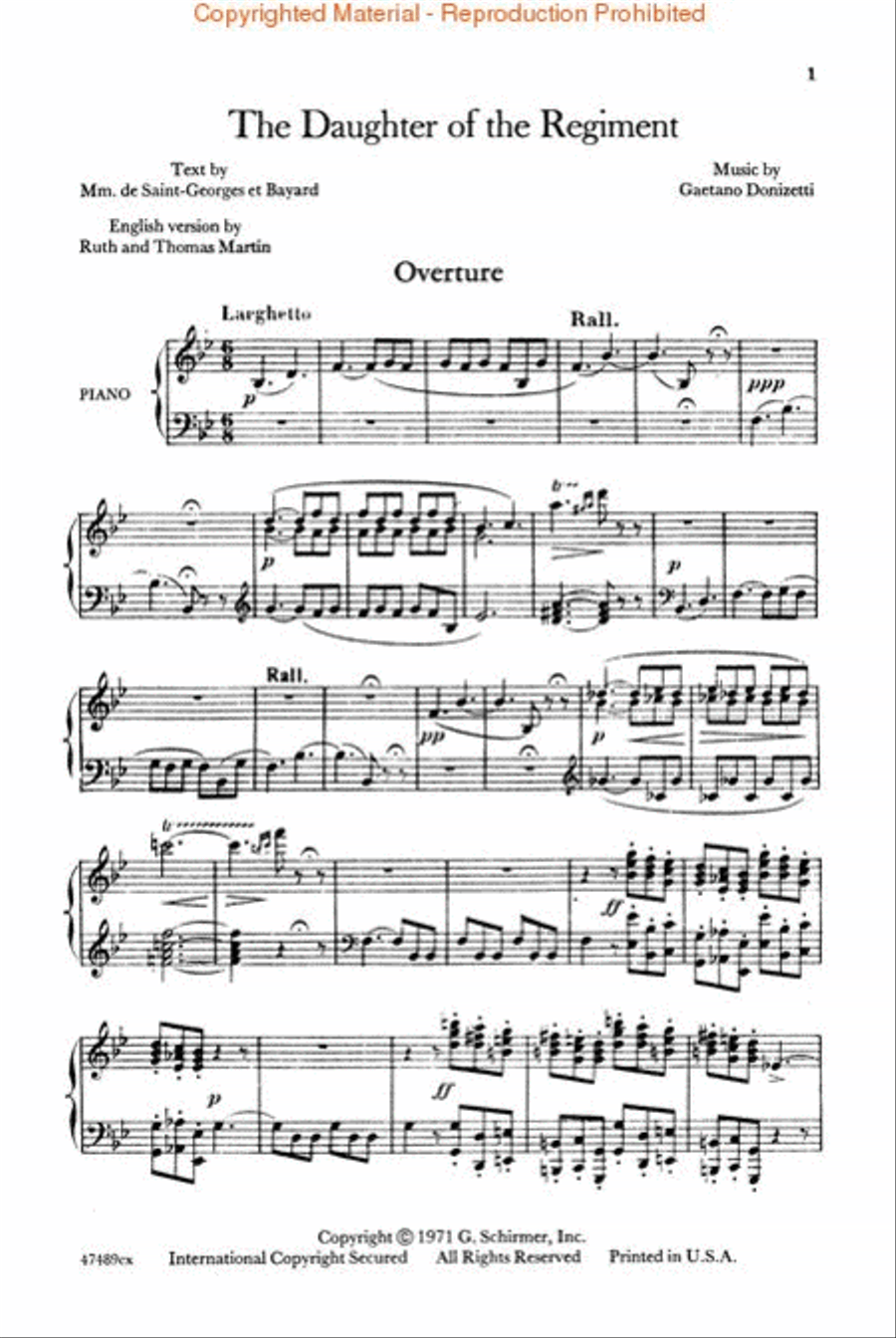 The Daughter of the Regiment (La Fille Du Régiment) Voice scores gallery preview page 2