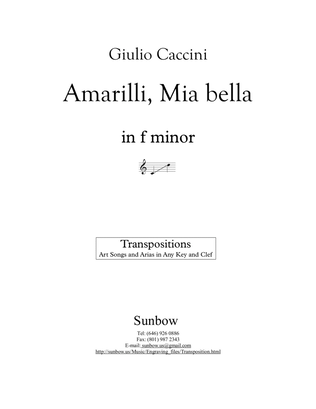 Caccini: Amarilli, mia bella (transposed to f minor)