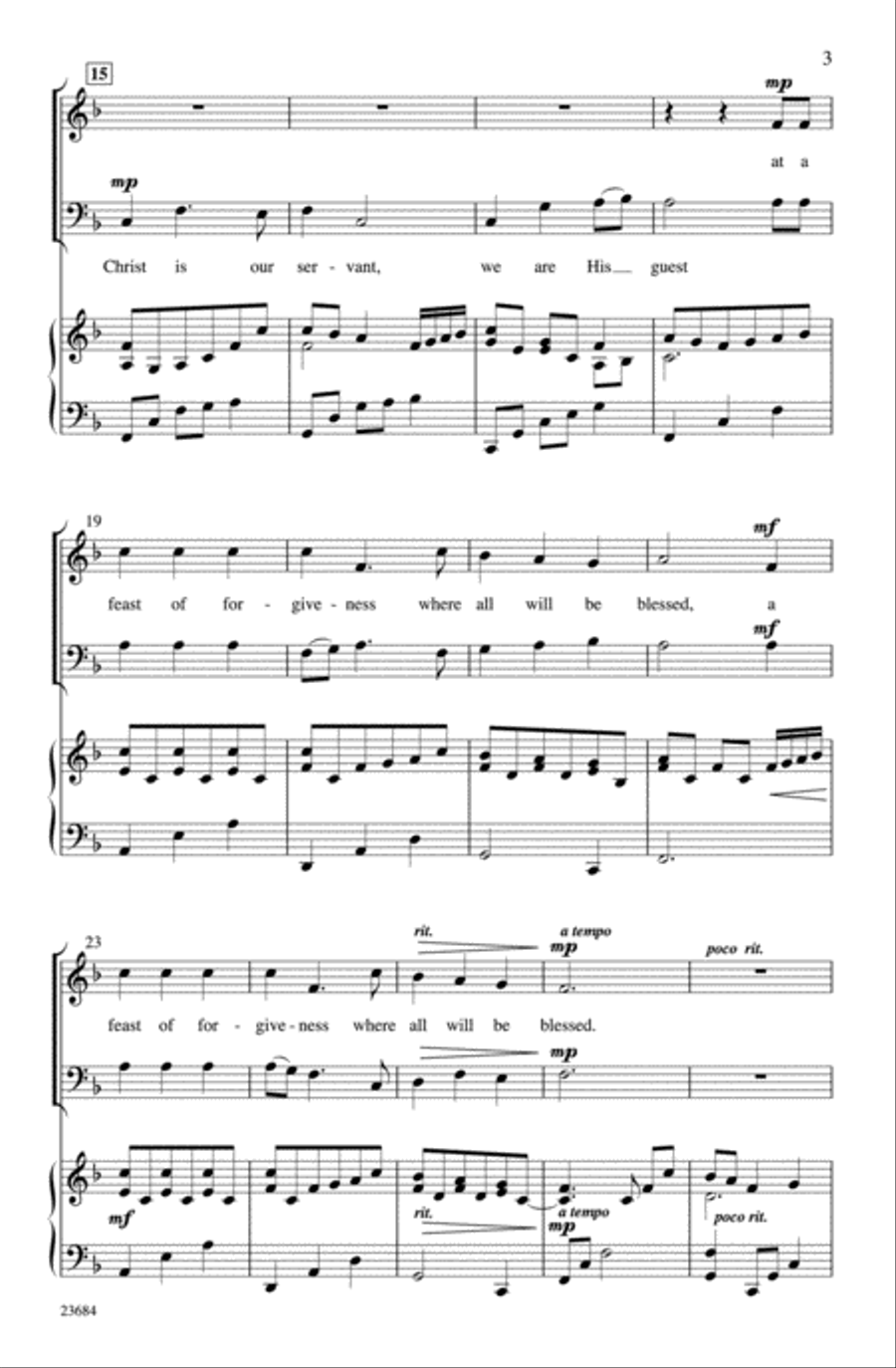 Come to the Banquet 2-Part scores gallery preview page 3