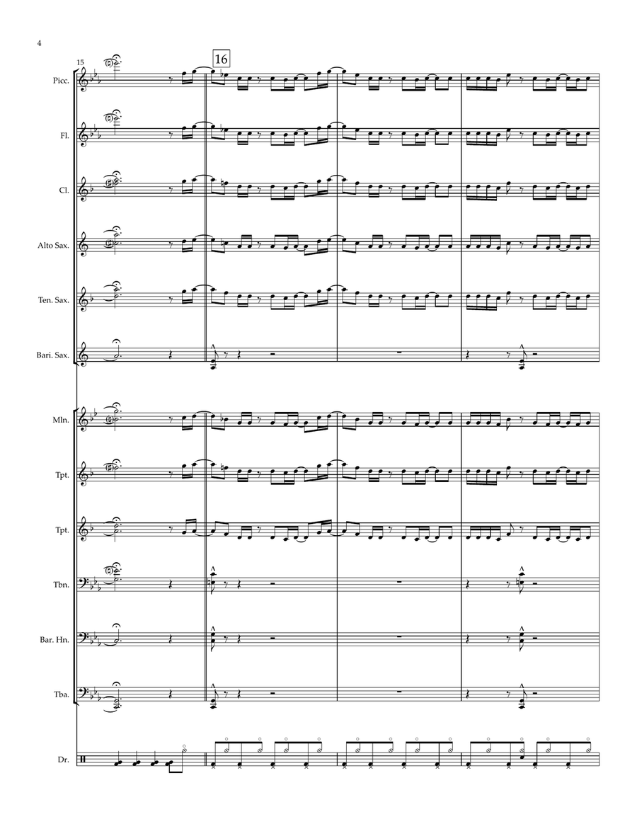 Black Betty Marching Band scores gallery preview page 4