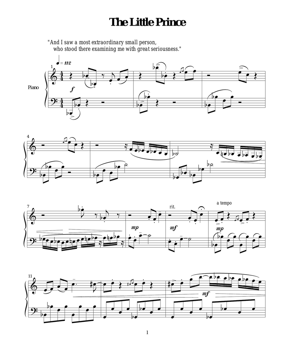 The Little Prince Suite Piano Solo scores gallery preview page 2