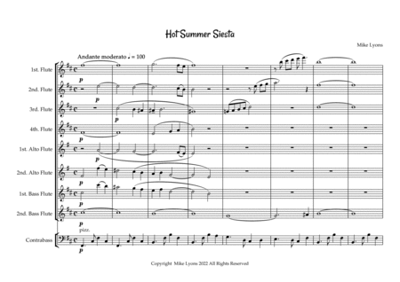 Hot Summer Siesta for Flute Choir image number null