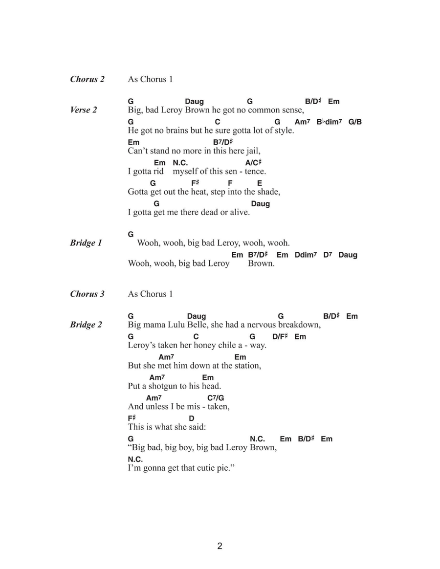 Bring Back That Leroy Brown Acoustic Guitar scores gallery preview page 2