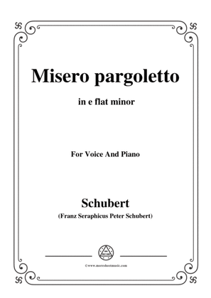 Schubert-Misero pargoletto,in e flat minor,for Voice&Piano