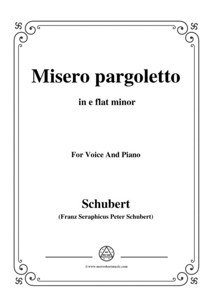 Schubert-Misero pargoletto,in e flat minor,for Voice&Piano image number null