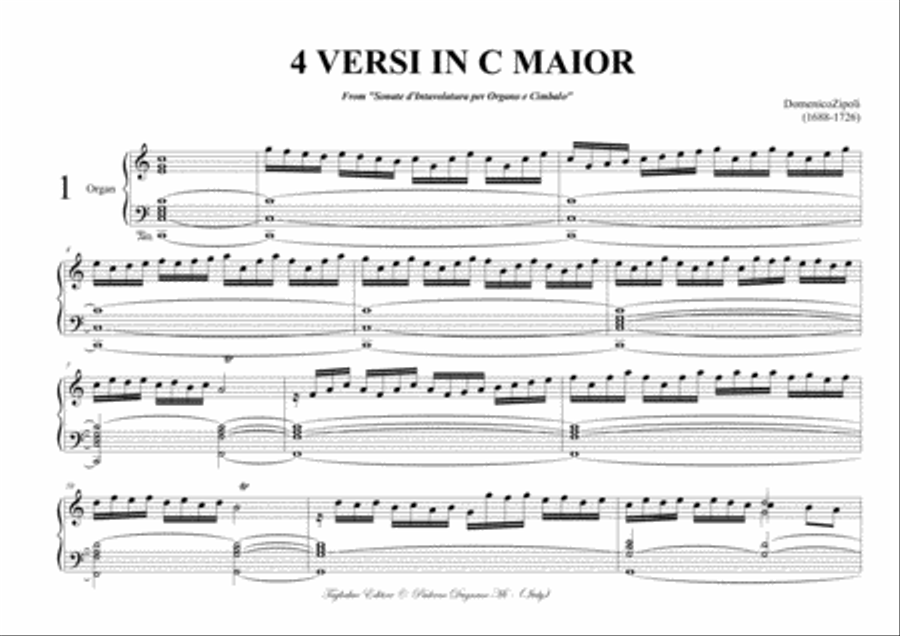 QUATTRO VERSI IN C MAJOR - D. Zipoli - From Sonate d’Intavolatura per Organo e Cimbalo Organ Solo scores gallery preview page 2