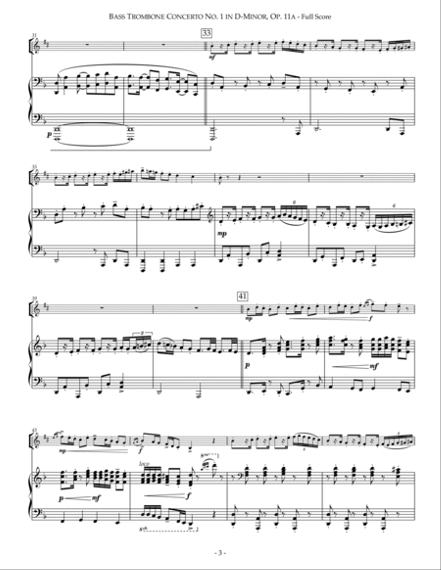 Concerto No. 1 in D-Minor, Op. 11a Baritone Saxophone scores gallery preview page 3