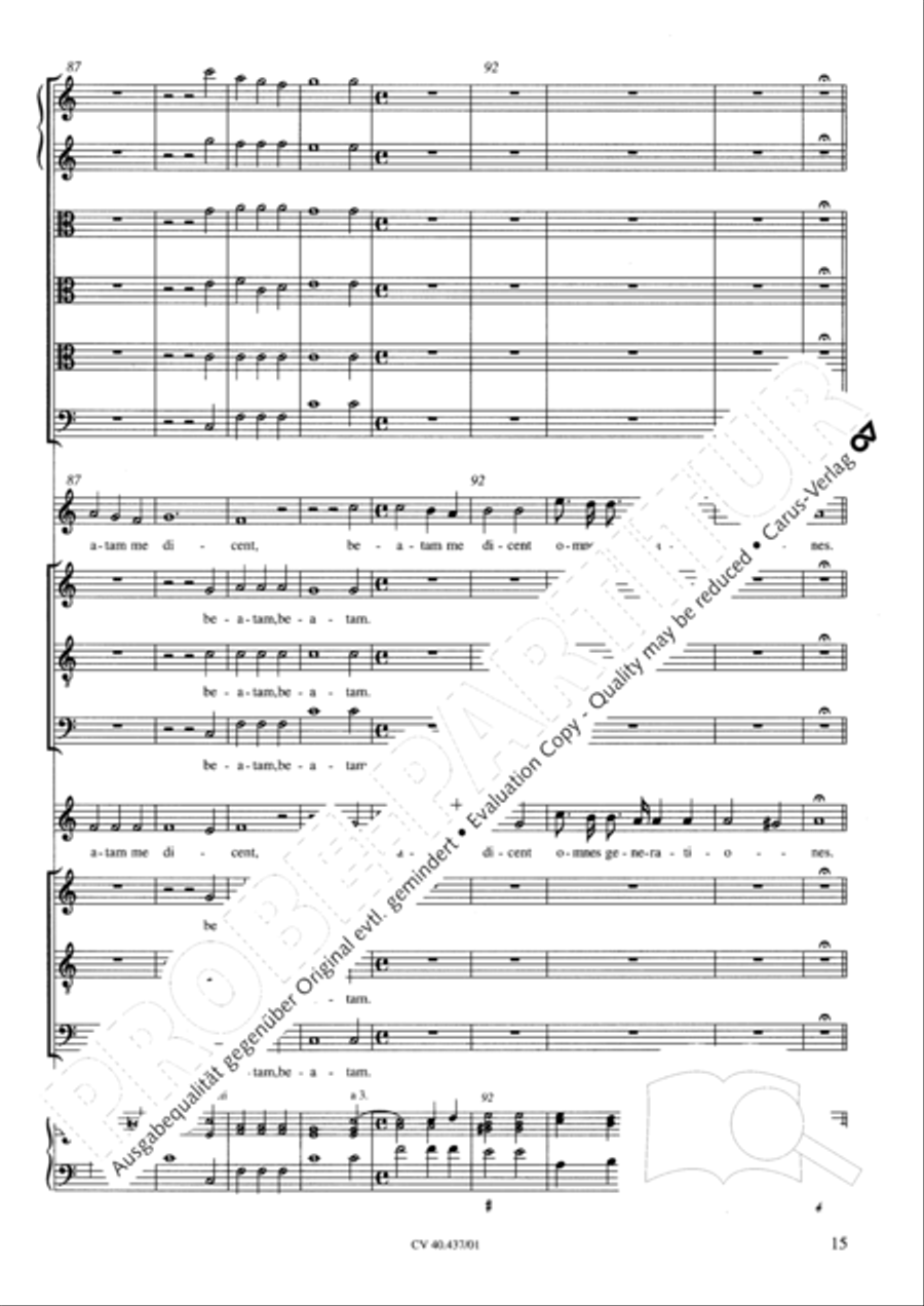 Magnificat a 8 voci con 6 vel 10 istromenti 4-Part scores gallery preview page 11