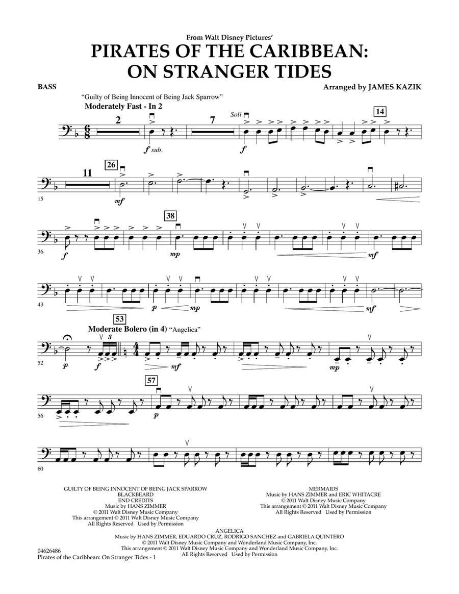 Pirates Of The Caribbean: On Stranger Tides - Bass Orchestra scores gallery preview page 1