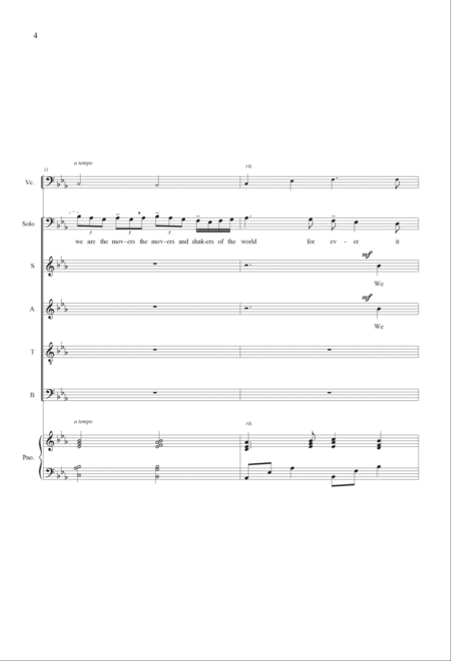 Music Makers, Dreamers of Dreams 4-Part scores gallery preview page 4