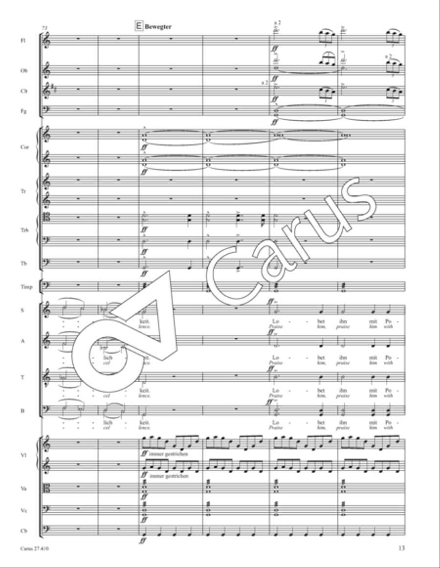 Psalm 150: Halleluja! Lobet den Herrn in seinem Heiligtum Orchestra scores gallery preview page 18