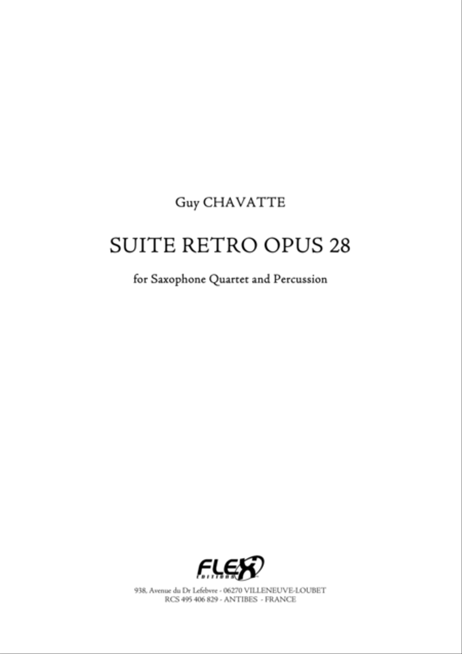 Suite Retro Opus 28 Baritone Saxophone scores gallery preview page 1