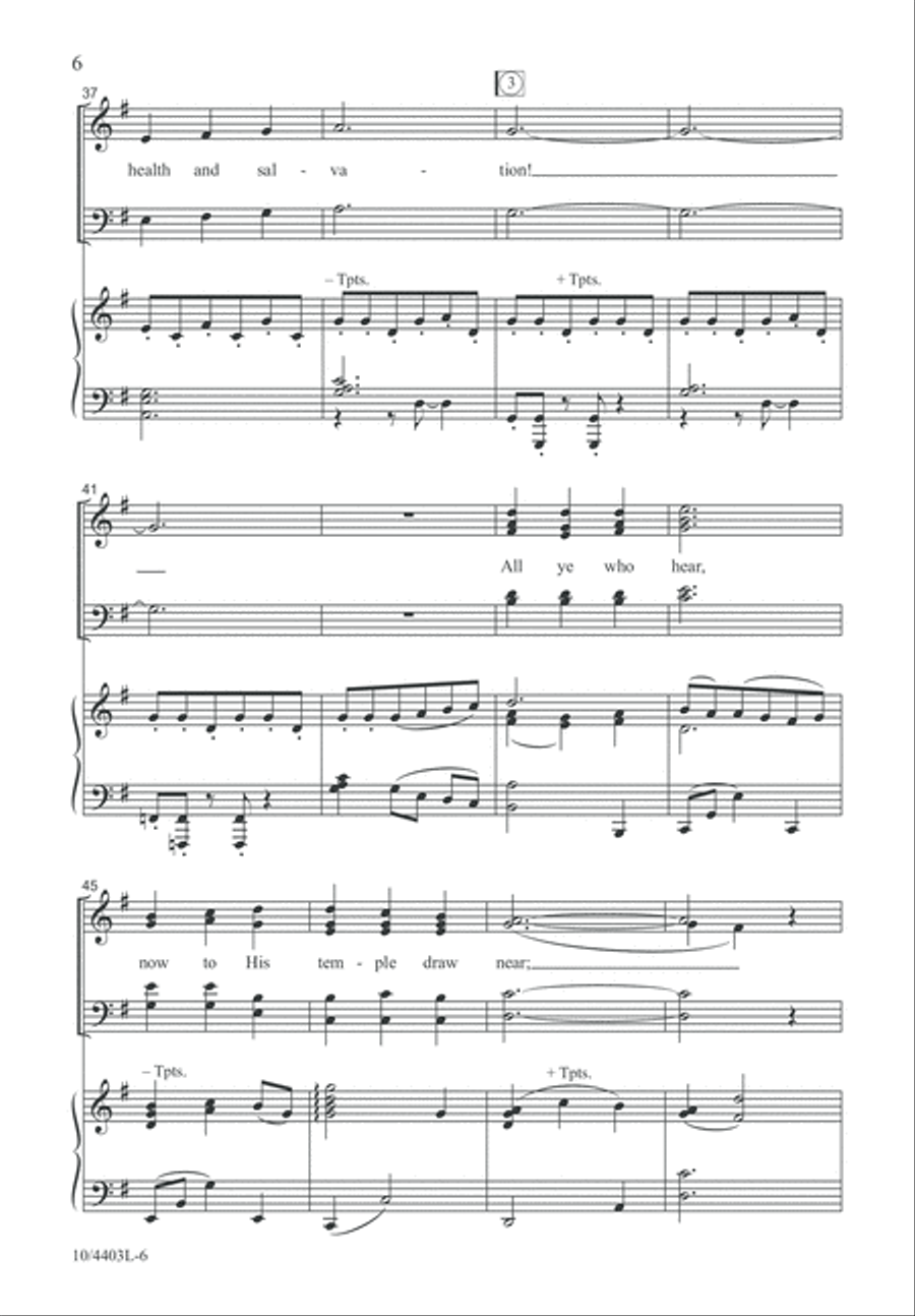 Praise to the Lord, the Almighty 4-Part scores gallery preview page 6