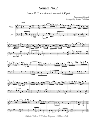 Albinoni - SONATA No.2 in Sol minore (Da 12 Sonate per Trattenimenti armonici)
