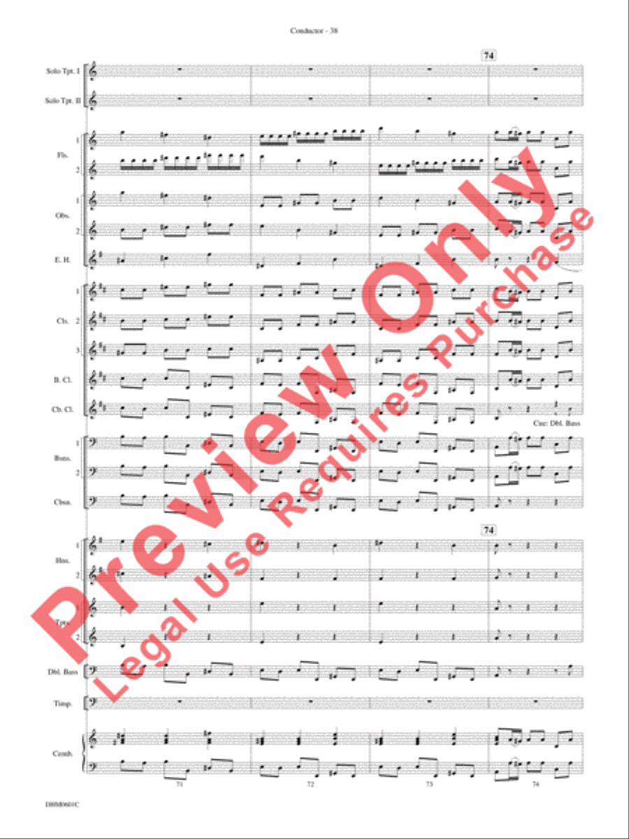 Concerto in C Major for Two Trumpets (I. Allegro, II. Largo, III. Allegro) Concert Band scores gallery preview page 42