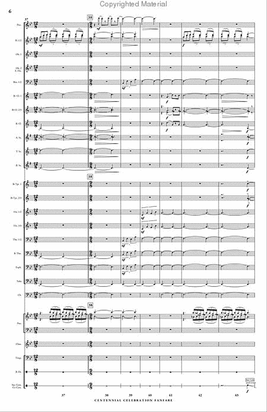 Centennial Celebration Fanfare Concert Band scores gallery preview page 7