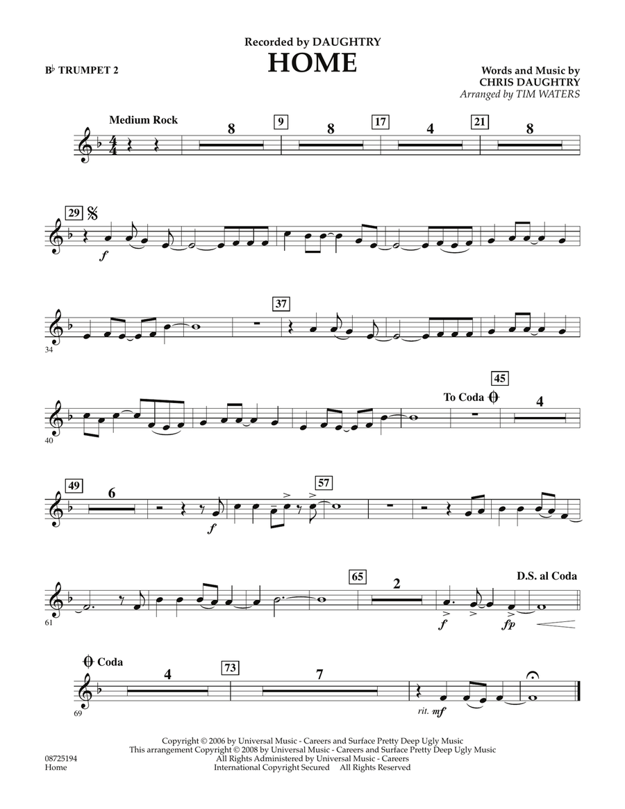 Home - Bb Trumpet 2 Concert Band scores gallery preview page 1