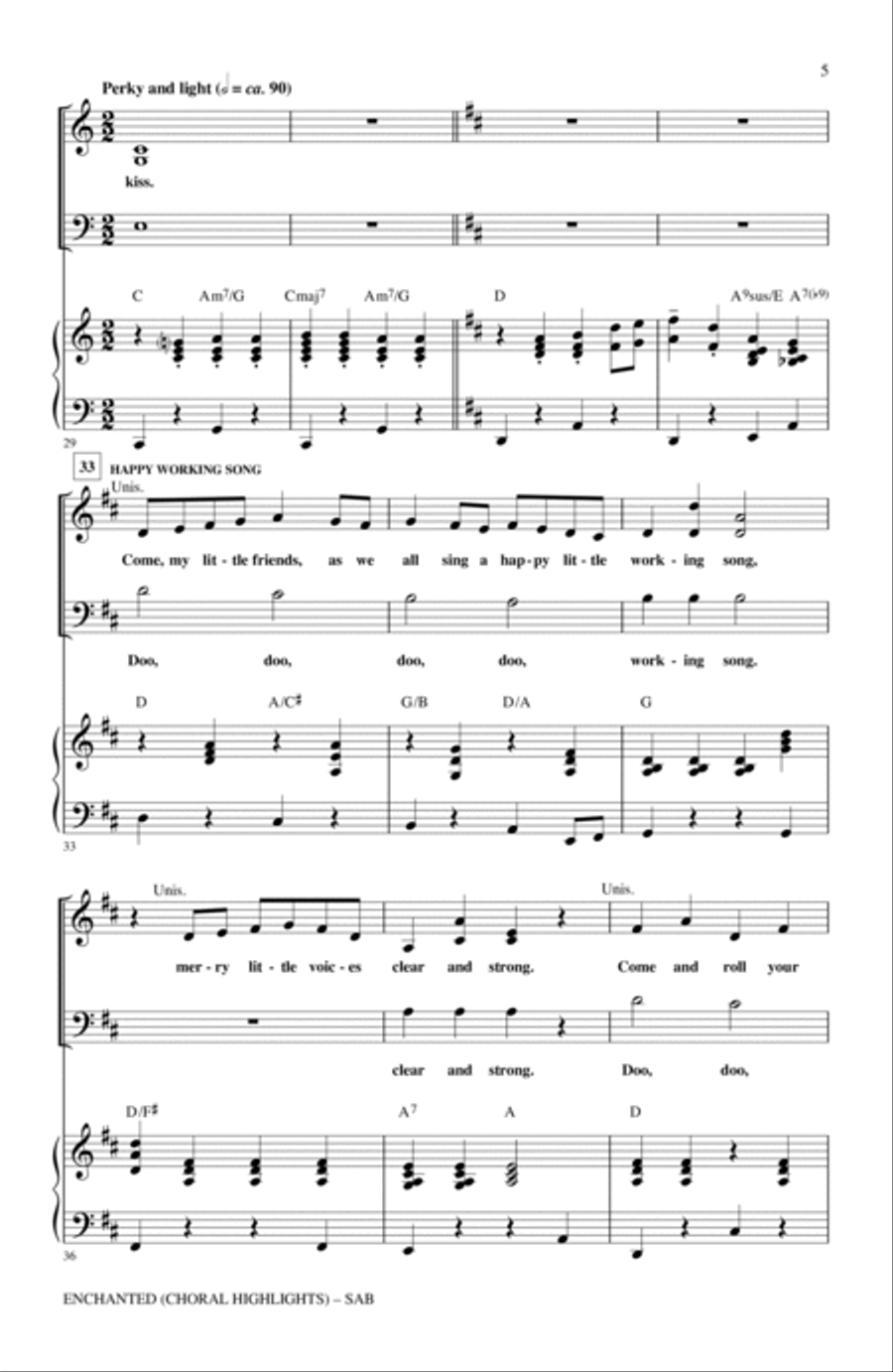 Enchanted (Choral Highlights) (arr. Alan Billingsley) 3-Part scores gallery preview page 4