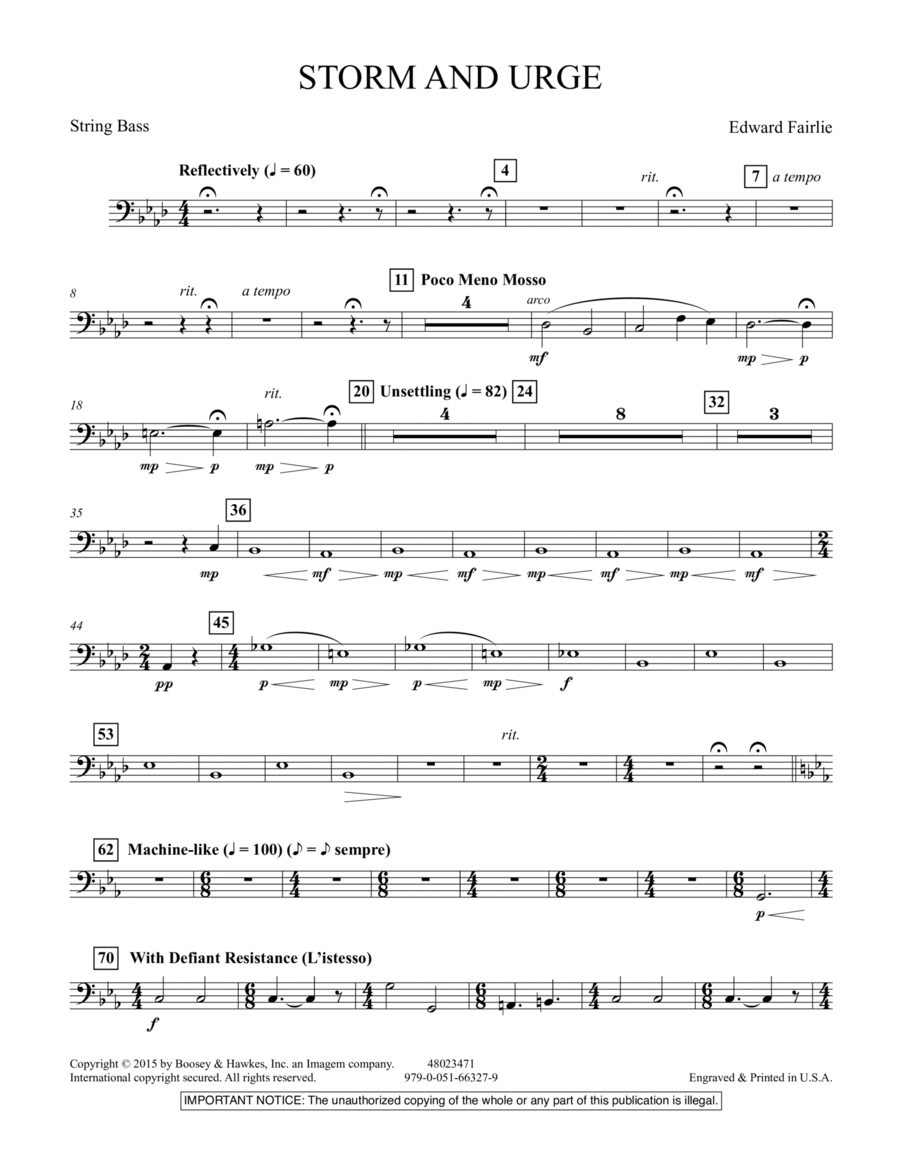 Storm and Urge - String Bass Double Bass scores gallery preview page 1