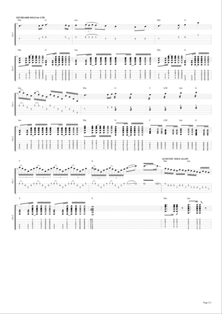 BLACK MASQUERADE - Rainbow ACOUSTIC SOLO cover Acoustic Guitar scores gallery preview page 3