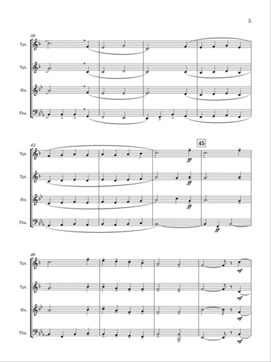 Noël Français (for Brass Quartet) Brass Quartet scores gallery preview page 6