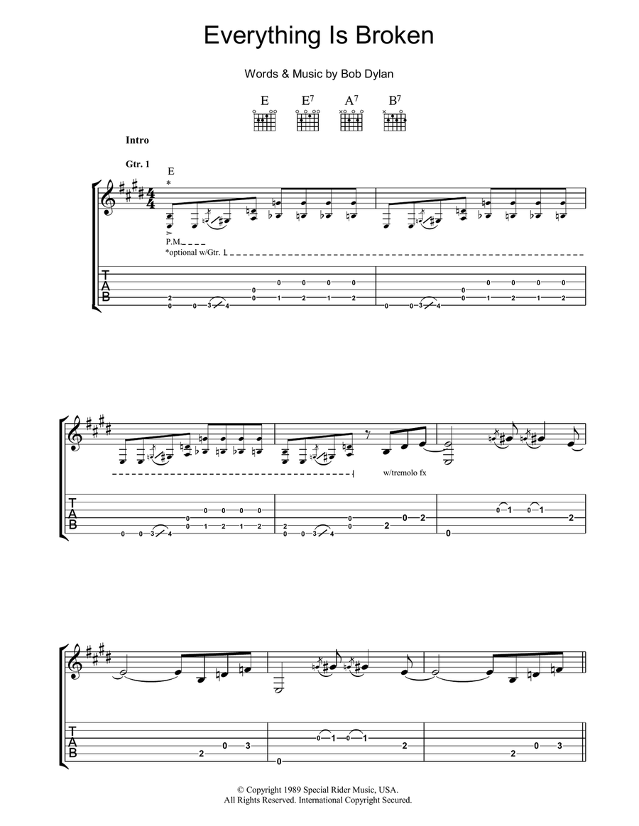 Everything Is Broken Acoustic Guitar scores gallery preview page 1