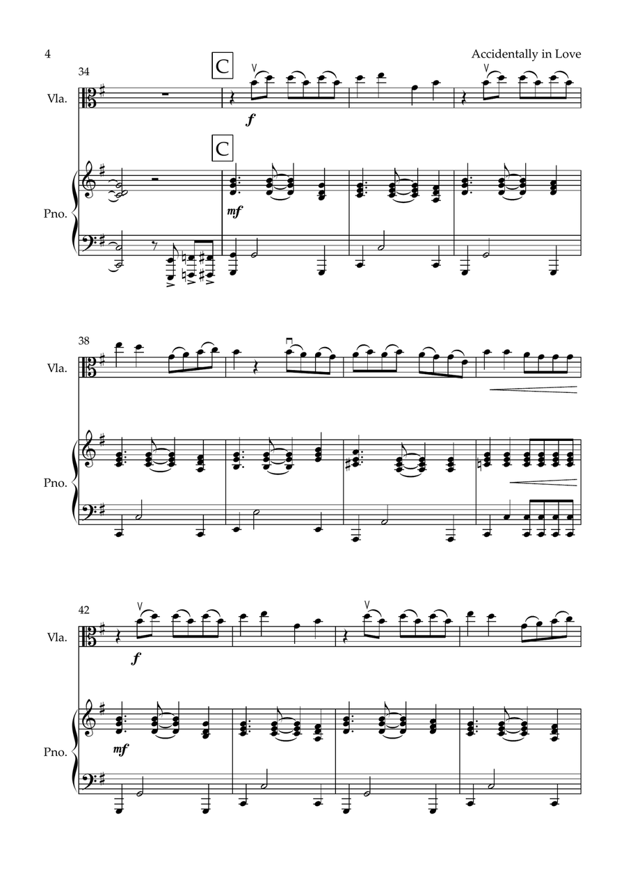 Accidentally In Love Viola scores gallery preview page 4