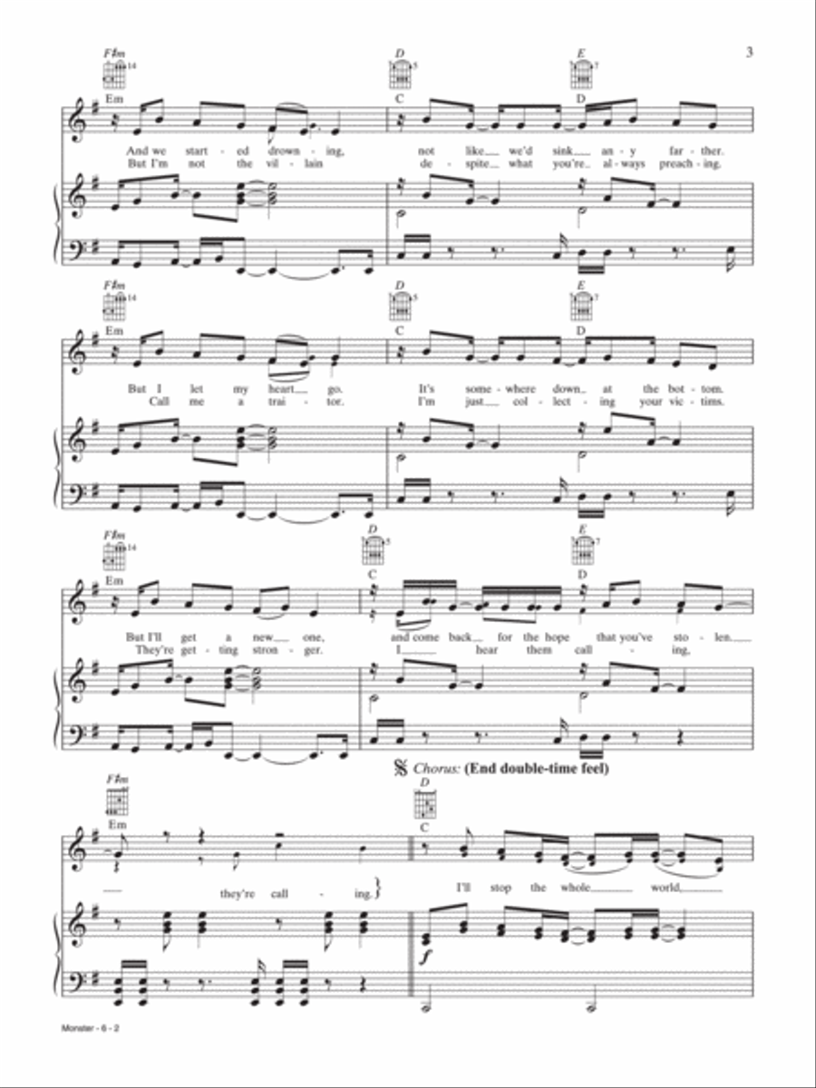 Monster Monster Piano, Vocal, Guitar scores gallery preview page 2
