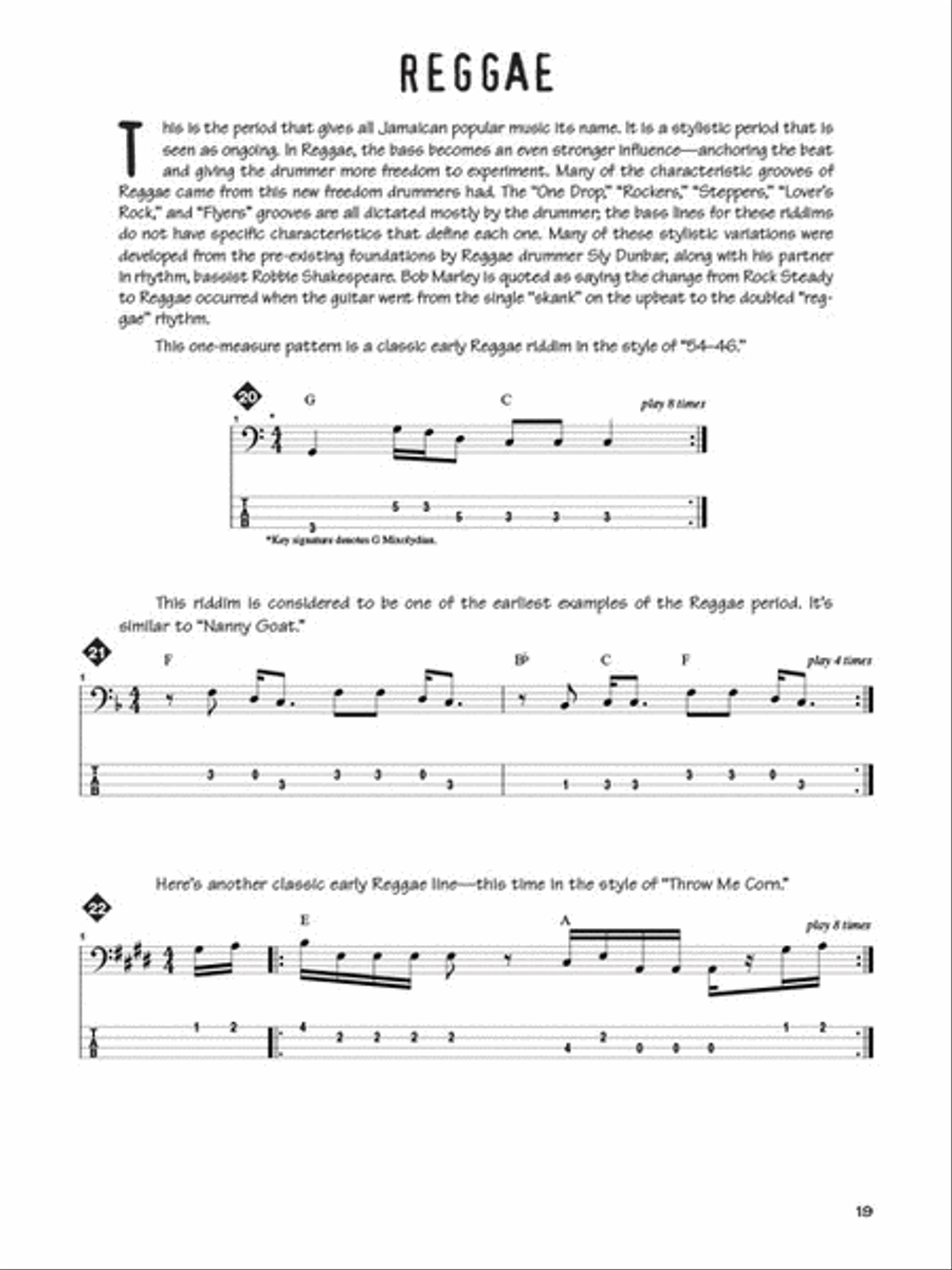 Reggae Bass Bass Guitar Tablature scores gallery preview page 5