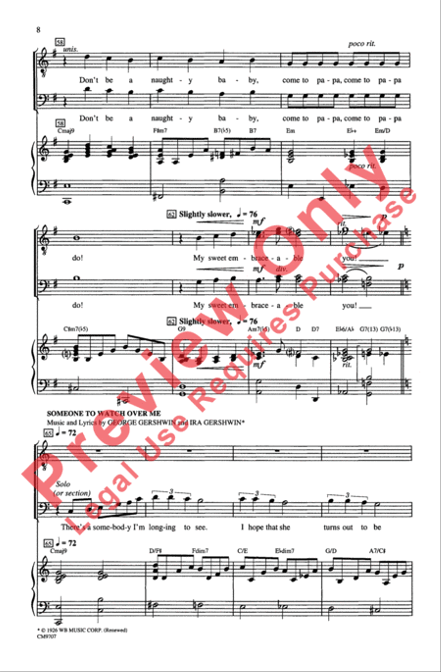 Gershwin Showcase Men's Choir scores gallery preview page 8