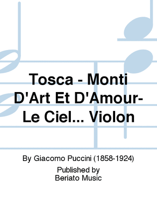 Book cover for Tosca - Monti D'Art Et D'Amour-Le Ciel... Violon